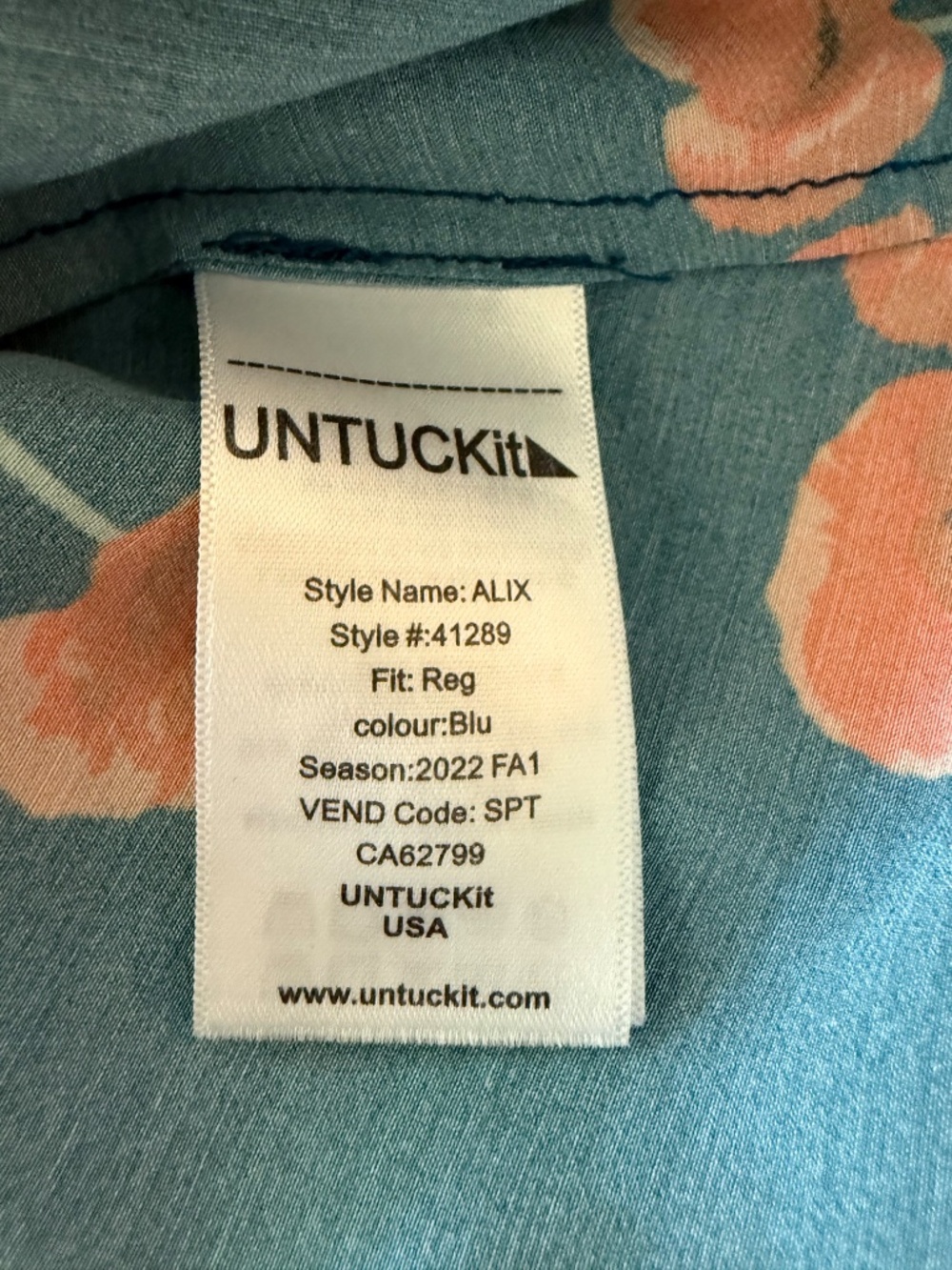 UNTUCKit Navy Blue Midi Dress with Red Floral Poppy Print - Picture 8 of 16